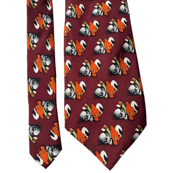 SEGA Sonic the Hedgehog Neck Tie Burgundy Orange Necktie 59x3.5" Novelty - Picture 4 of 6